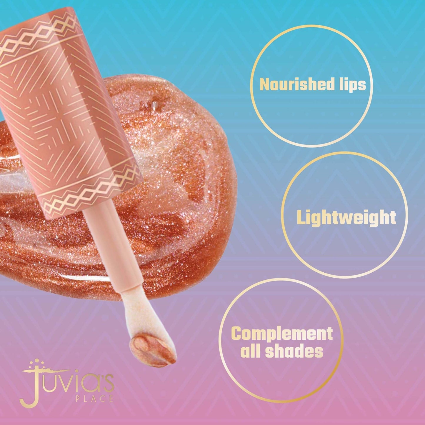 Juvia's Place Nubian Earth Glass Gloss Lip Gloss Oasis - Non-sticky Lip Makeup, Hydrating, Tinted Lip Gloss, Shine & Glow Lip Makeup, Beauty &