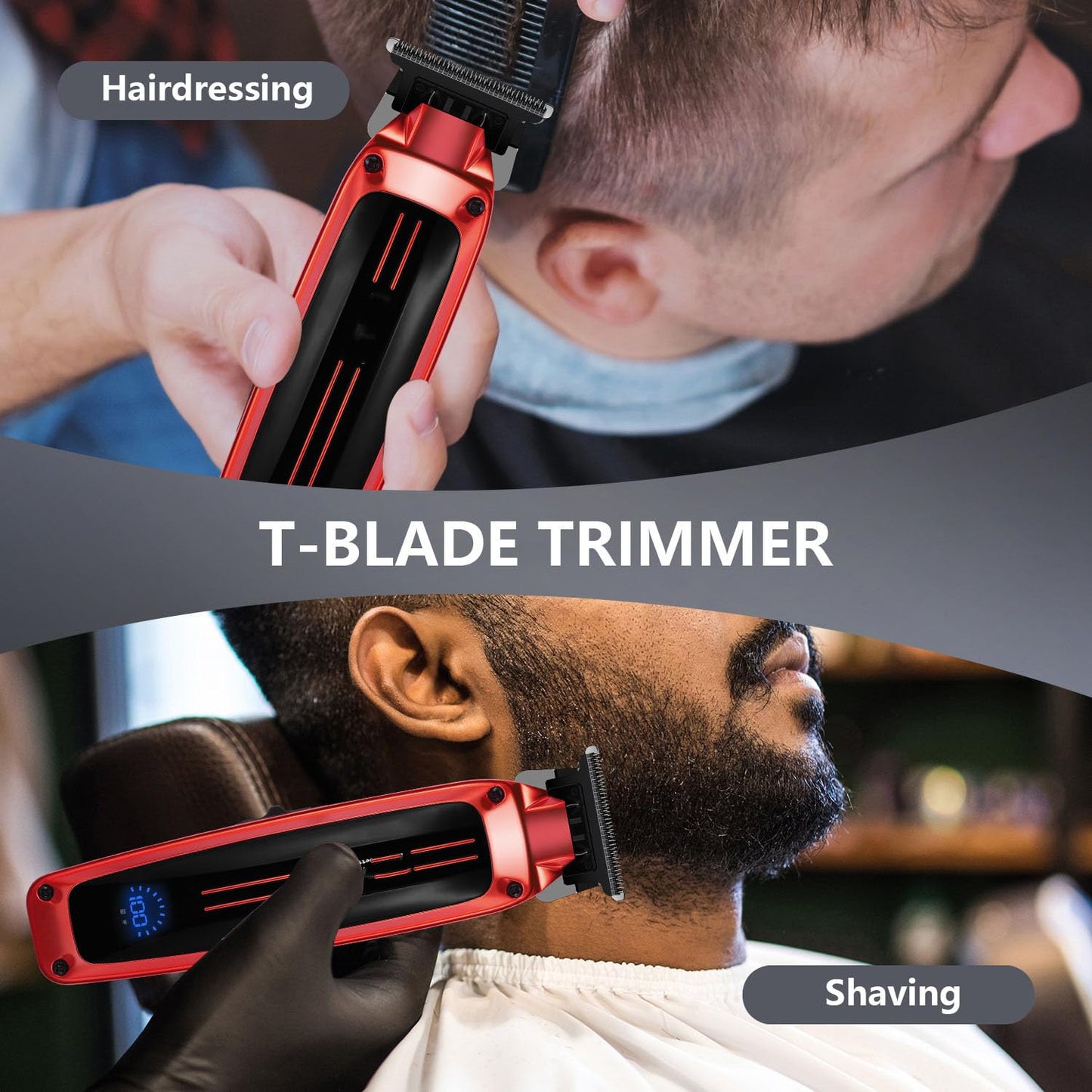 Professional Hair Clippers for Men, Cordless Trimmers Kit with LED Display,4 Limit Combs, Electric Beard Trimmer Haircut Grooming Kit Gift for Men Beauty and Personal Care QDKVTNDJZ