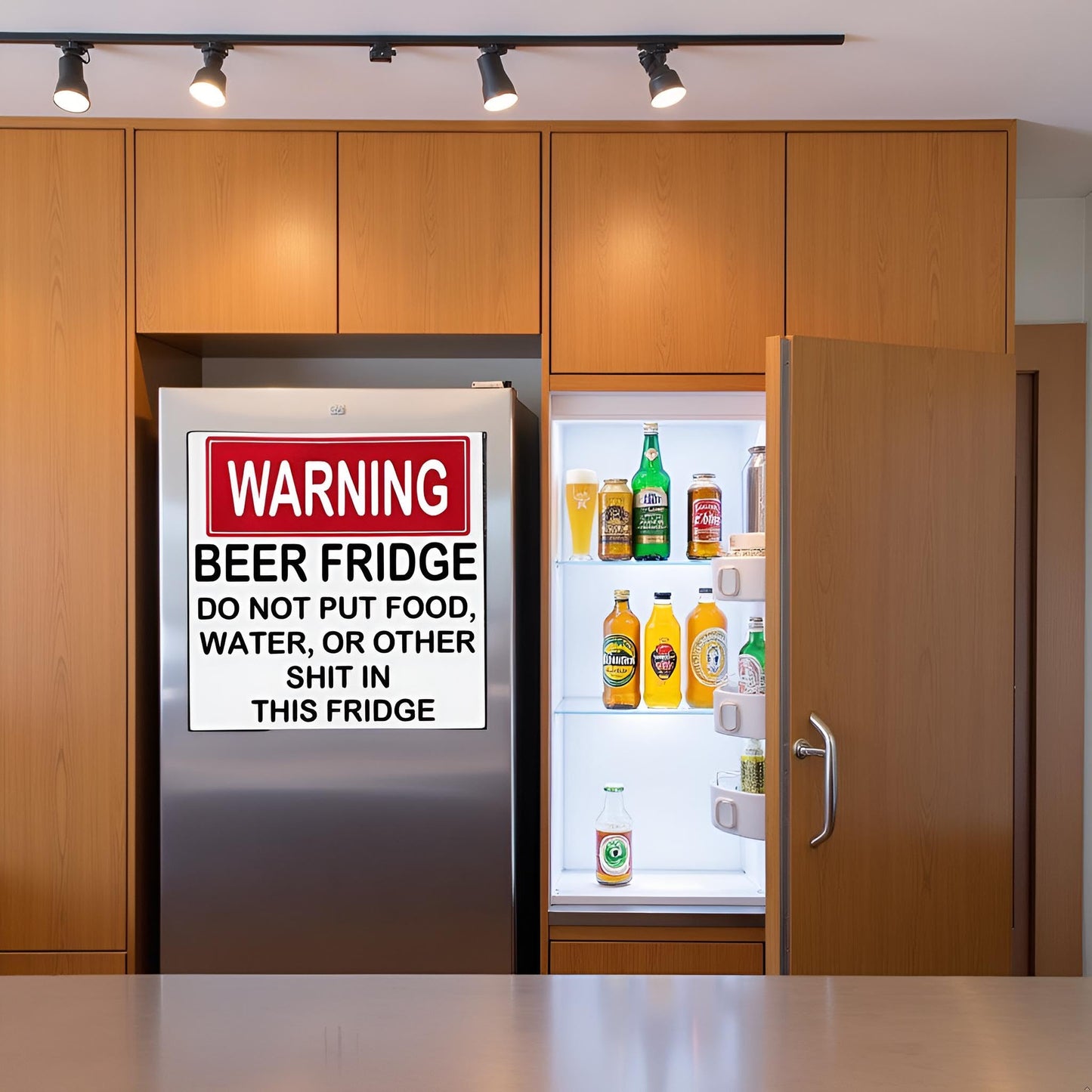 Warning Beer Fridge Funny Warning Sign Beer Stickers Refrigerator Stickers DO NOT Put Food, Water, OR Other Shit in This Fridge for Kitchen