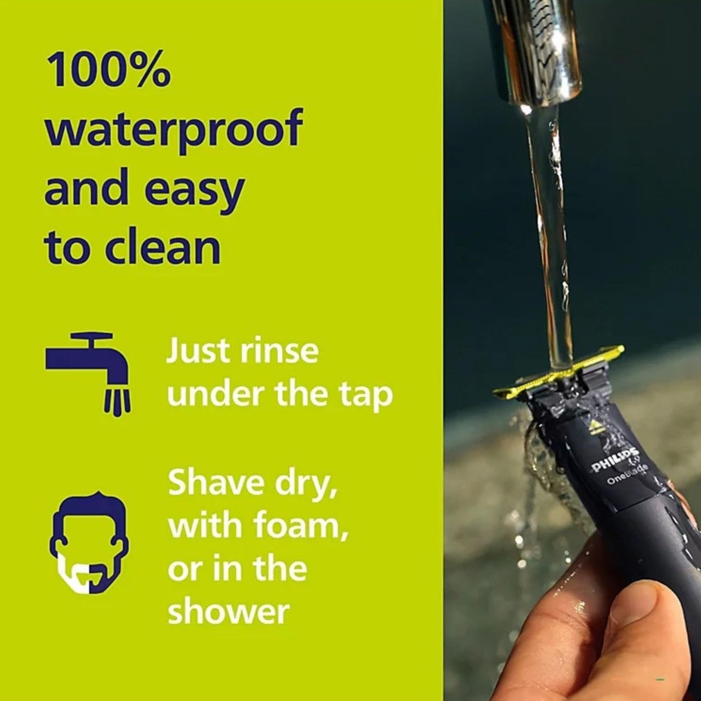 Philips OneBlade Trimmer & Shaver, Trim & Shave Any Length with Extra Skin Protection, Dual-Sided Blade, Waterproof Body Electric Razor, USB Charging Beauty and Personal Care PHILIPS