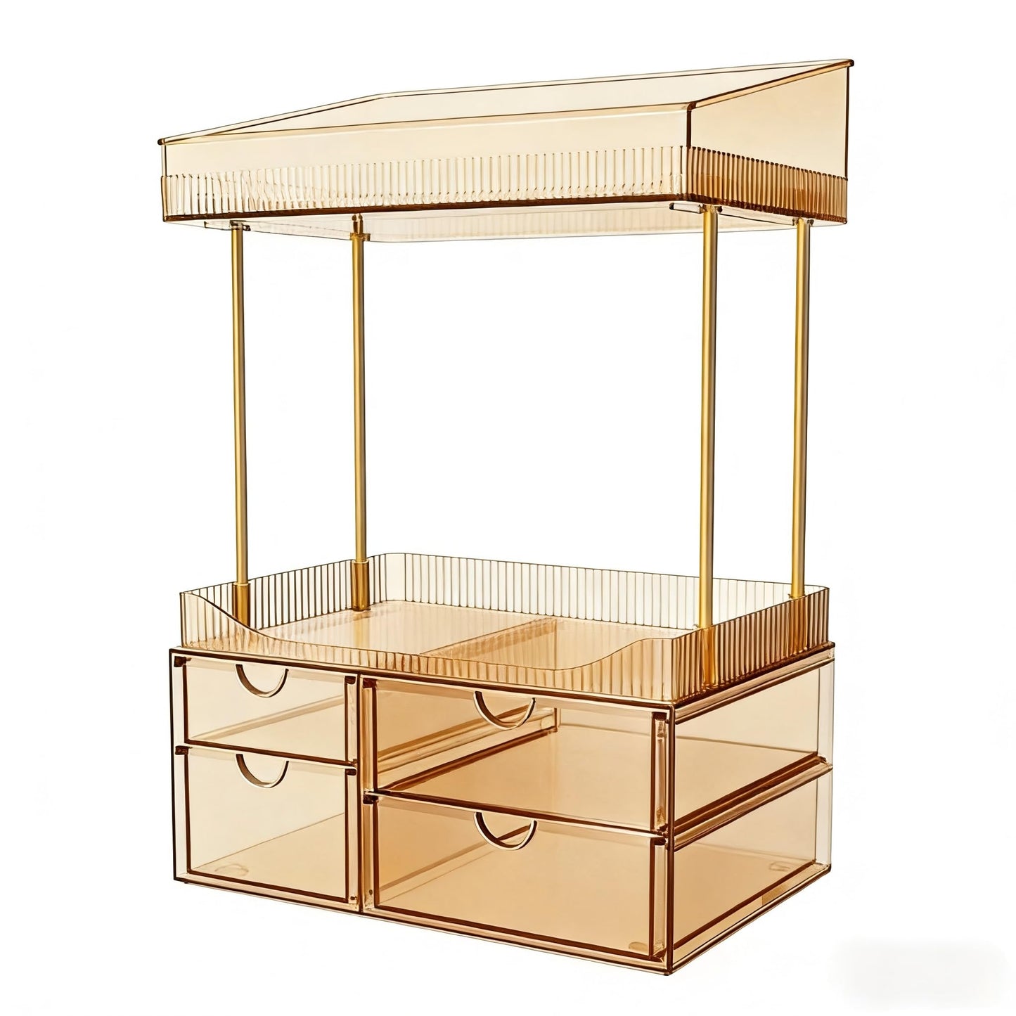 SNSLXH 4 Drawers Makeup Organizer - 4 Tier Makeup Storage, Cosmetics Organiser, Ideal for Cosmetic, 4 Dividers with Drawers for Countertop, Bathroom Beauty and Personal Care SNSLXH Default Title