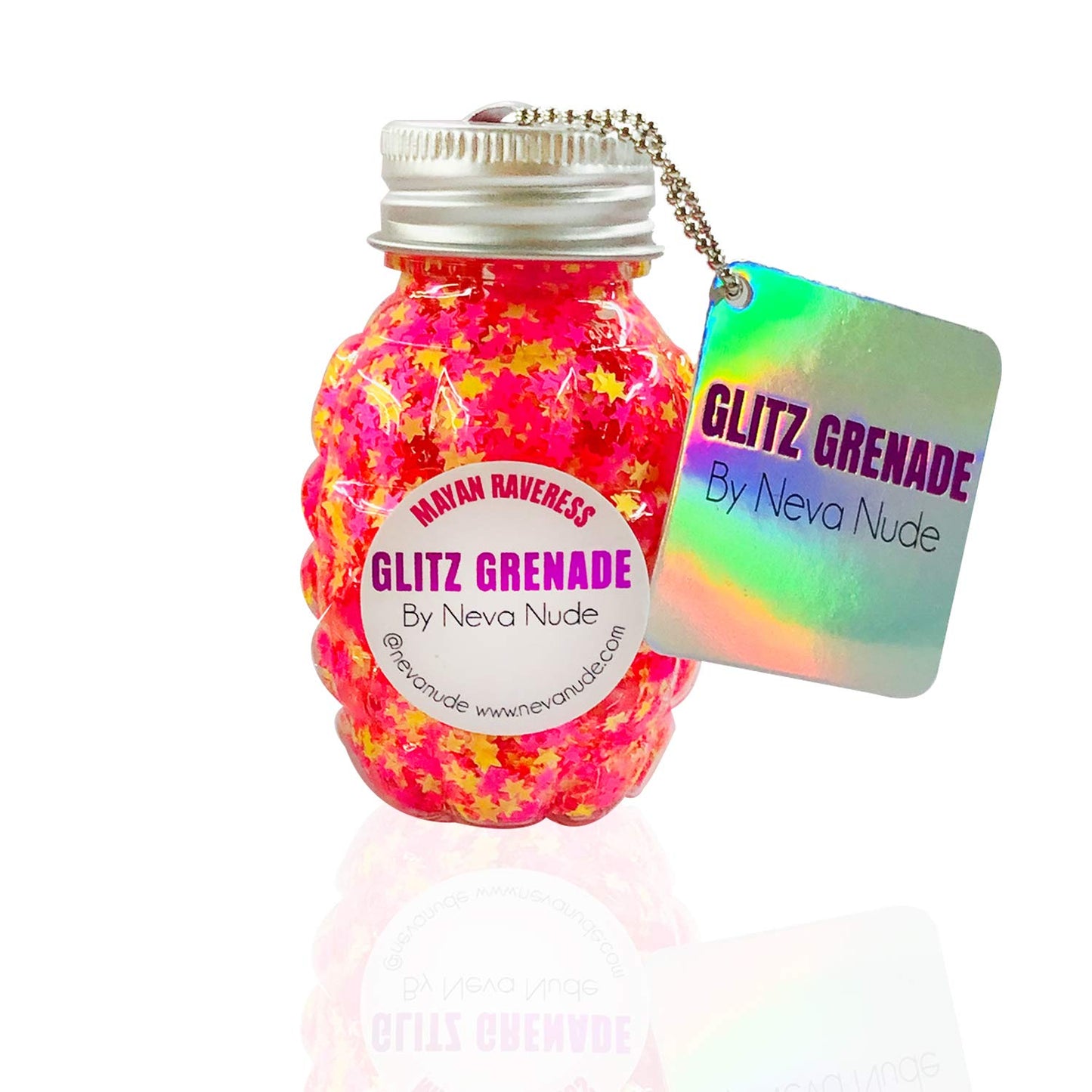 Neva Nude Face and Body Glitter Keychain - Chunky Loose Glitter for Festivals, Raves, and More | Cosmetic Grade | Super Sparkly (Mayan Raveress NEON