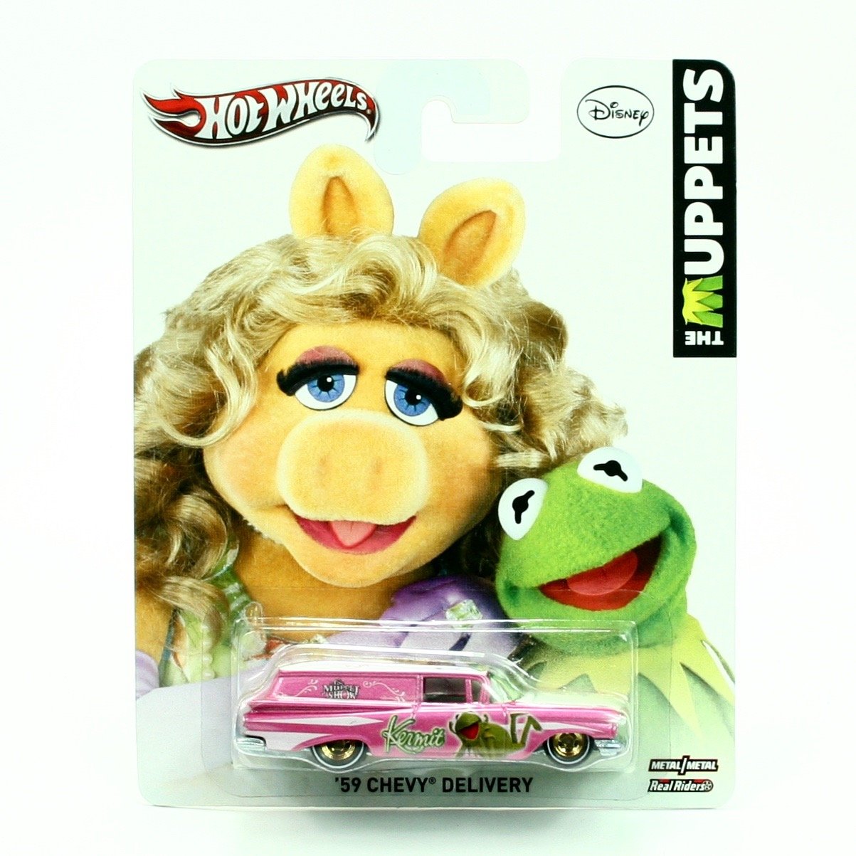 Hot Wheels 2013 Disney The Muppets Miss Piggy & Kermit '59 Chevy Delivery Pink/White