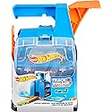 Hot Wheels Toy Car Track Set, Display Launcher & 2 1:64 Scale Vehicles, Visible Storage for 6 Cars Toy Cars, Connects to Track