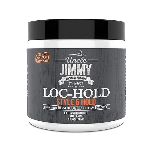 Uncle Jimmy Loc Hold Premium Hair Styling Pomade/Hair Wax - Medium to Strong Hold Clear Thick Formula Palmade 6 Fl Oz