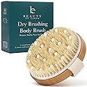 Dry Brushing Body Brush for Lymphatic Drainage & Cellulite - Natural Brustles for Wet and Dry Brushing, Body Exfoliating Brush with Massage Nodes