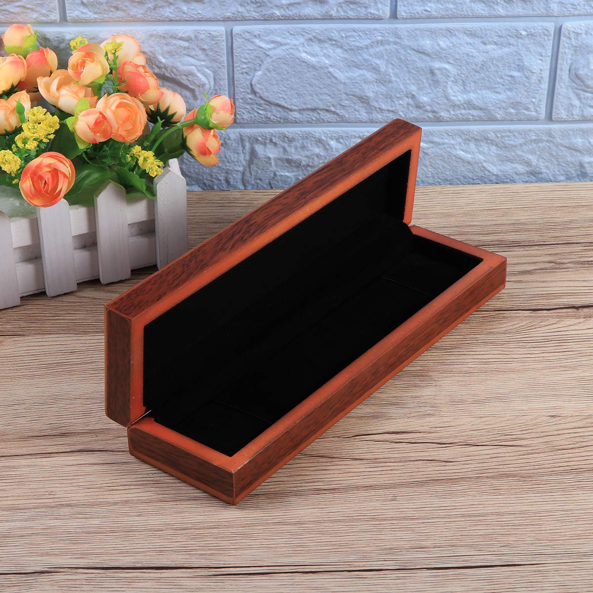 Decorative Storage Box Organizer for Jewelry Necklace Bracelet Watch Delicate Wooden Box for Women Girl Men - Rectangular