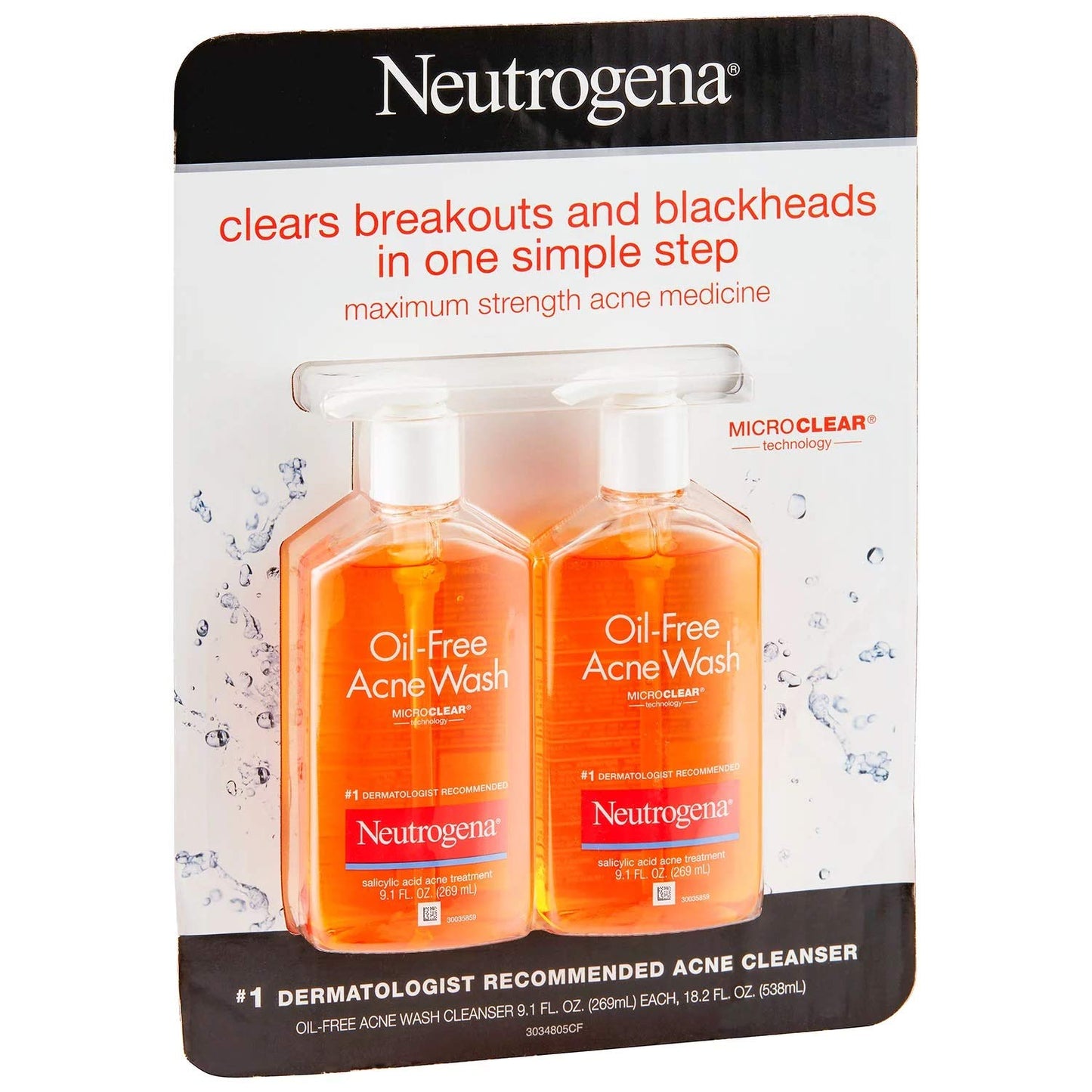 Neutrogena Oil-Free Acne Wash 9.10 oz (Pack of 4)