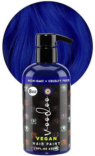 MOEHAIR Semi-Permanent Hair Color | Dark Blue Hair Dye 8 Oz | No Ammonia, Sulfate or Paraben | Vegan & Cruelty-Free | Voodoo Serenity Blue Hair Color