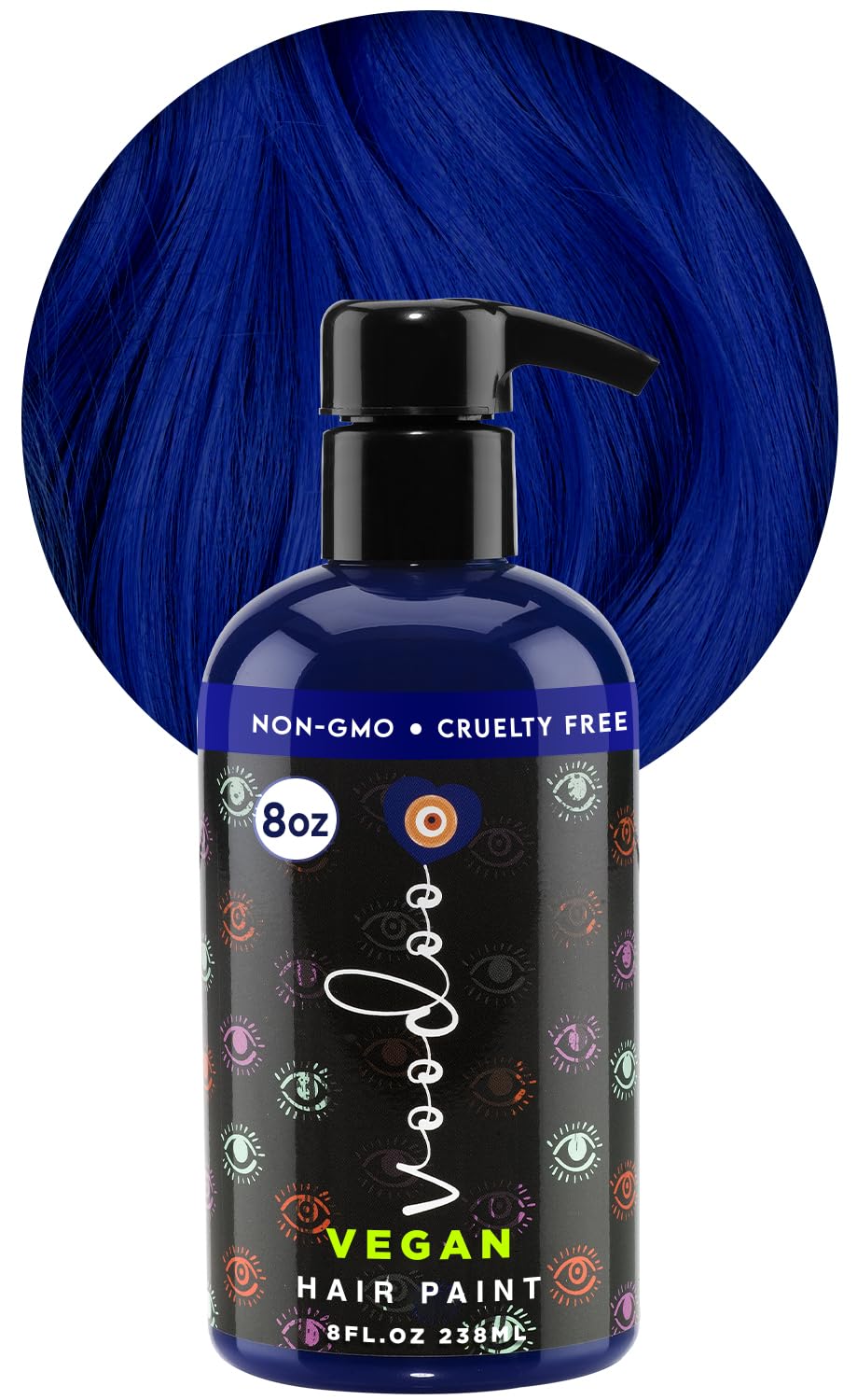 MOEHAIR Semi-Permanent Hair Color | Dark Blue Hair Dye 8 Oz | No Ammonia, Sulfate or Paraben | Vegan & Cruelty-Free | Voodoo Serenity Blue Hair Color