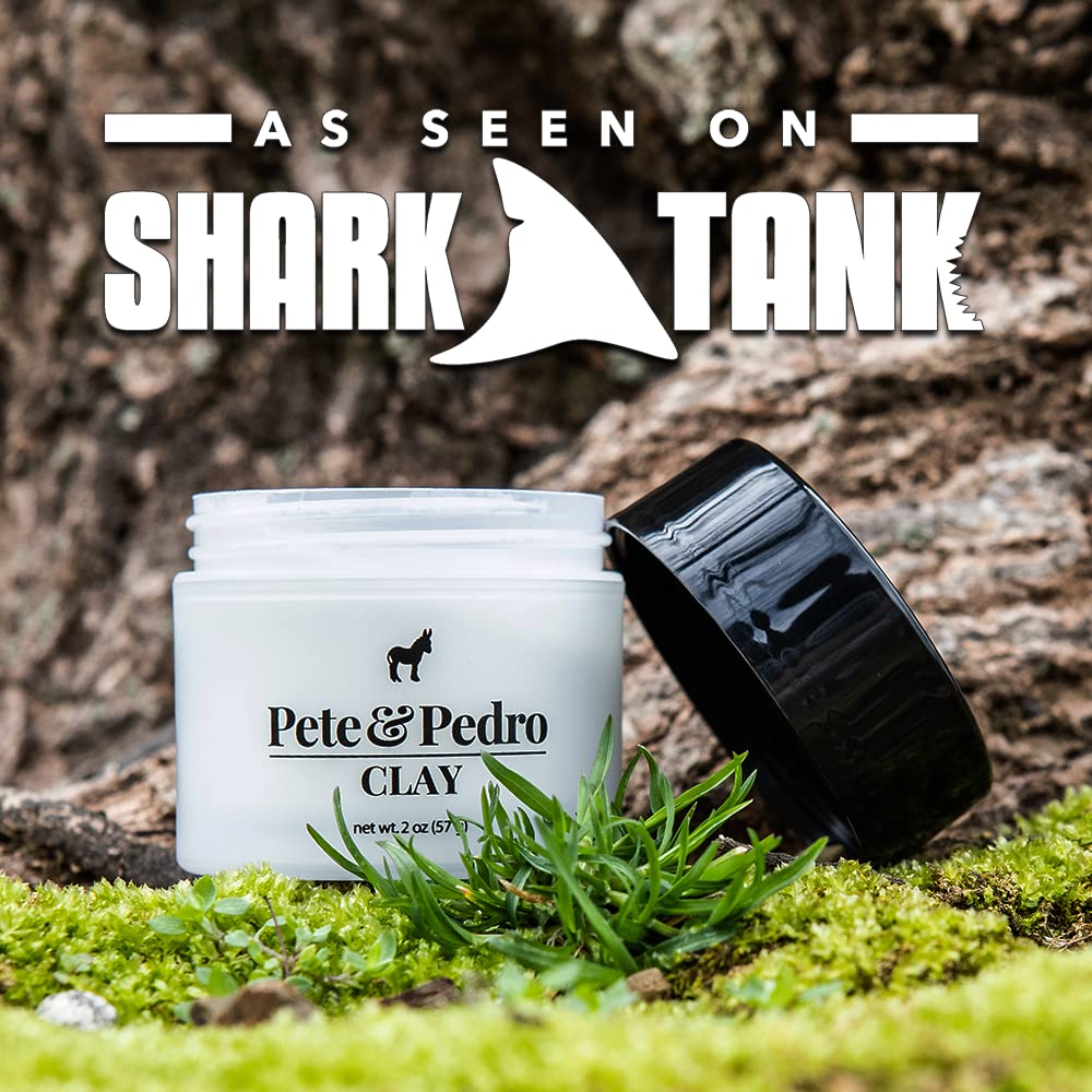 Pete & Pedro HAIR STYLING CLAY - Medium Hold, Matte Finish, Low Shine Styling Clay for Men, Ideal for Hairstyling Medium, Messy, Fine Thinning Hair