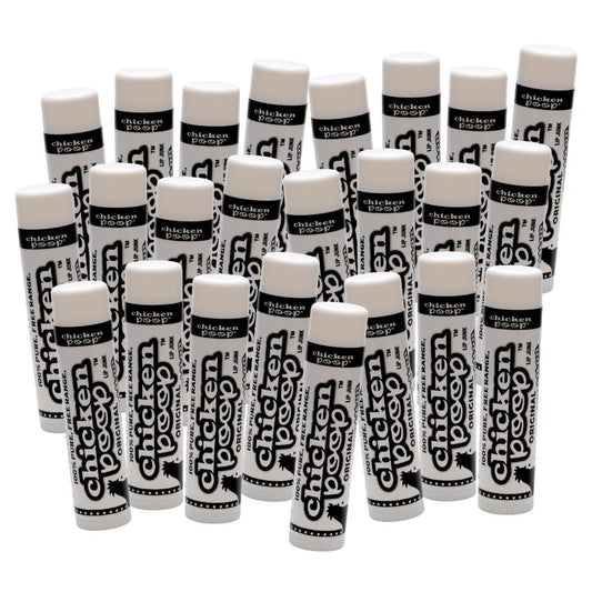 .15 oz. Chicken Poop® ORIGINAL FLAVOR Lip Junk for Dry, Chapped Lips, LIP BALM BULK PACK OF 24 Beauty and Personal Care Simone Chickenbone