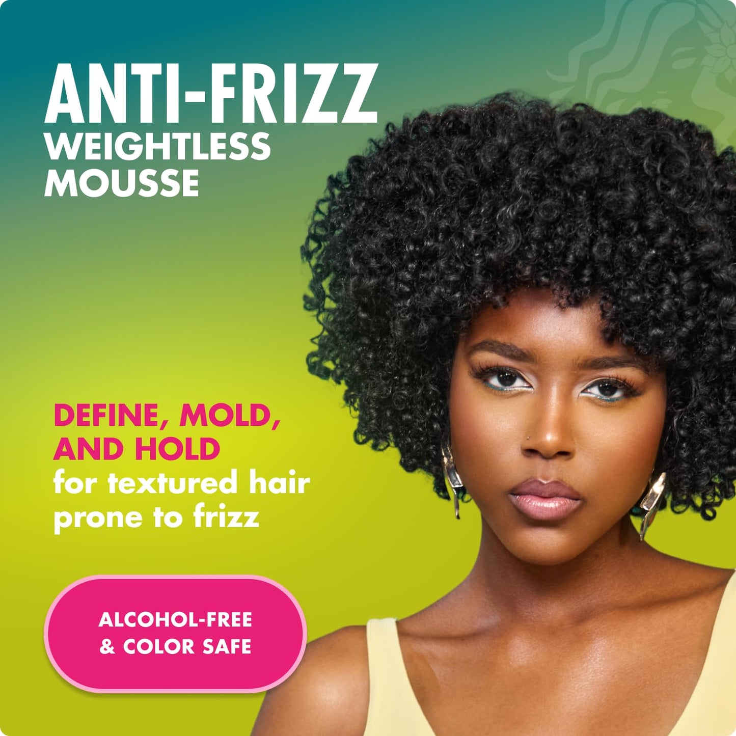 Mielle Organics Avocado & Tamanu Curly Hair Mousse - Anti Frizz Hair Foam for Curly, Wavy, Coily Styles - Medium Hold Styling to Define & Control