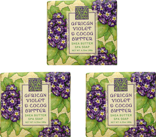 Greenwich Bay Cleansing Spa Soap, Shea Butter, and Cocoa Butter. Blended with Loofah and Apricot Seed, No Parabens, No Sulfates 6.35 Ounce (3 Pack)