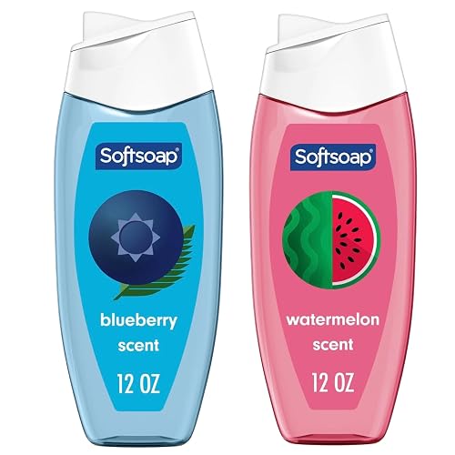 Softsoap Moisturizing Body Wash, Limited Edition Summer Scents, Blueberry and Watermelon, 12 oz, 2 Pack