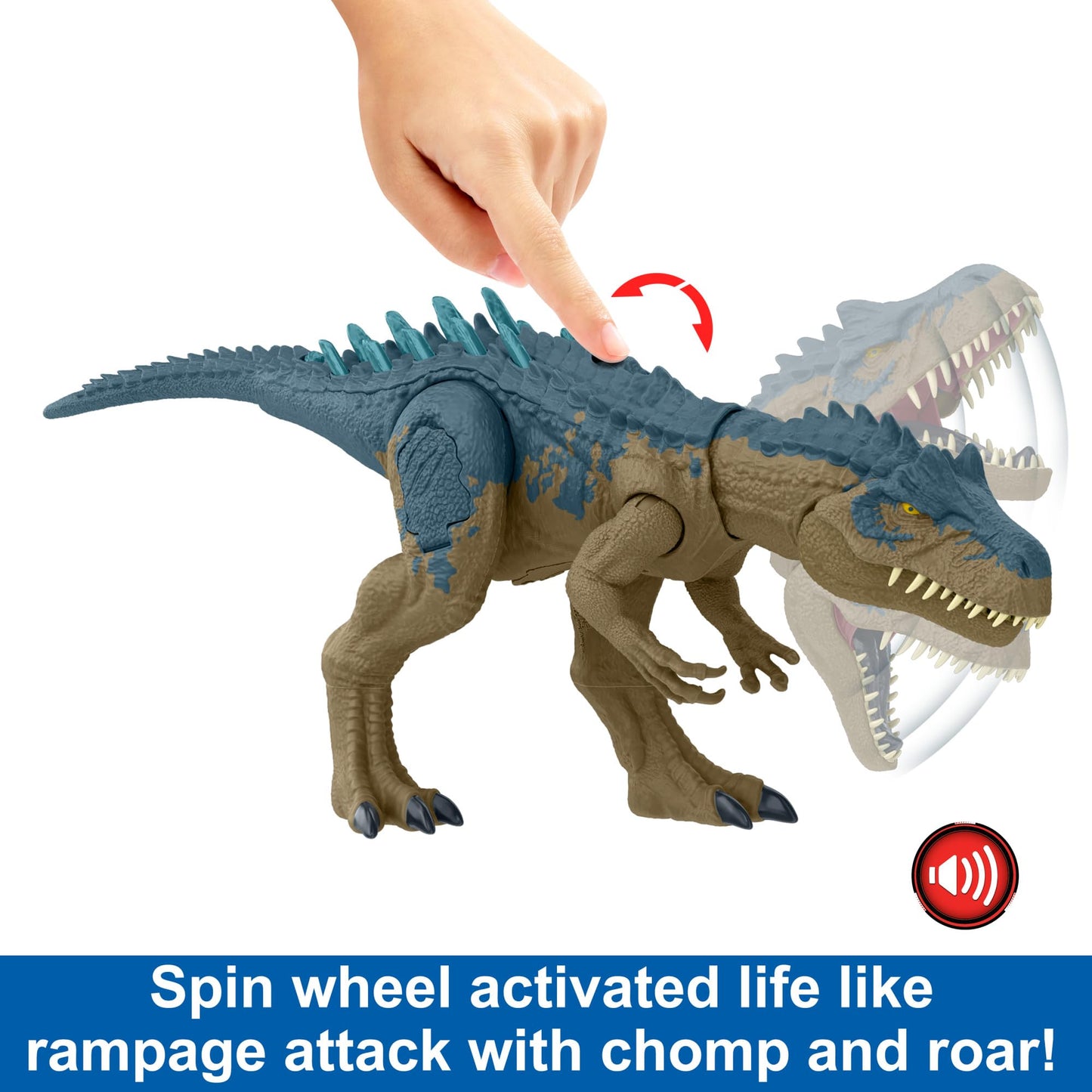 Mattel Jurassic World Ruthless Rampagin Allosaurus Dinosaur Toy, Action Figure with Continuous Chomp Attack & Roar Sounds, Button Activated Evolved…