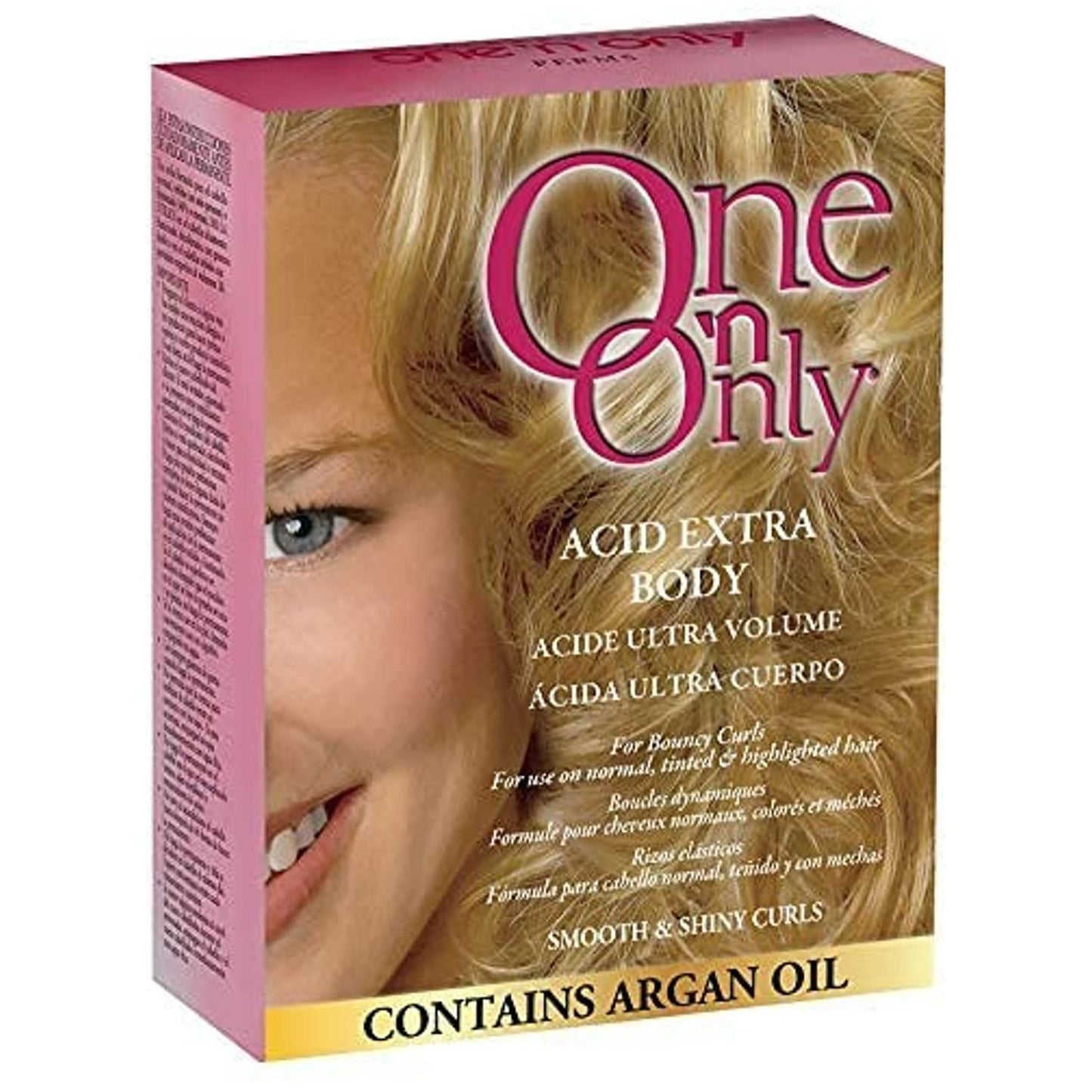 One 'N Only Acid Extra Body Hair Perm - At Home Perm Kit with Argan Oil for Bouncy Curls - Provides Firmer & More Manageable Curls for Normal, Tinted