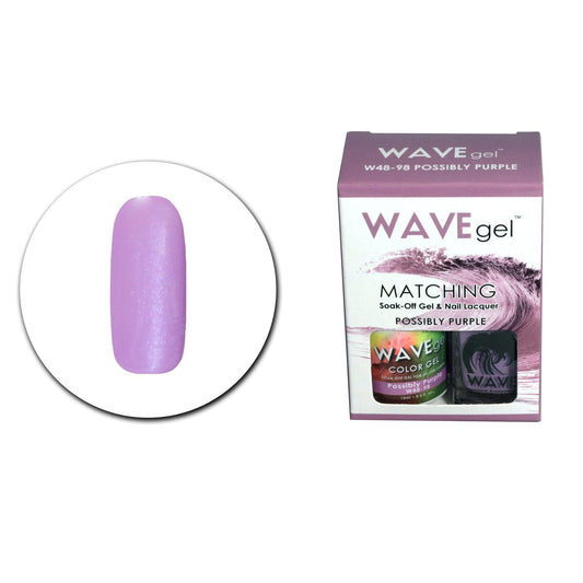 WAVEGEL Soak-0ff Gel & Nail Lacquer Matching Duo Set - Possibly Purple - W4898-4898 I 0.5 Oz Beauty & Personal Care WAVE gel