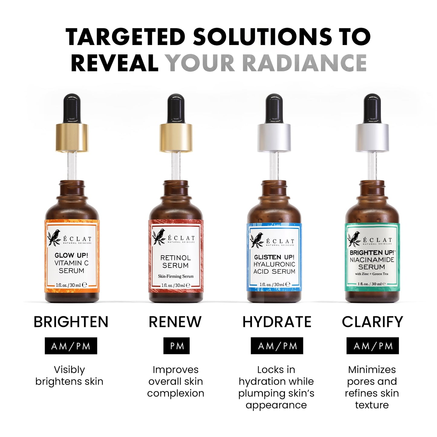 Eclat Skincare Vitamin C Serum - Skin Care for Dark Spots, Vitamin C Serum for Face with Hyaluronic Acid, Ferulic Acid, & Vit E - Anti Aging and Skin Beauty and Personal Care Eclat Skincare