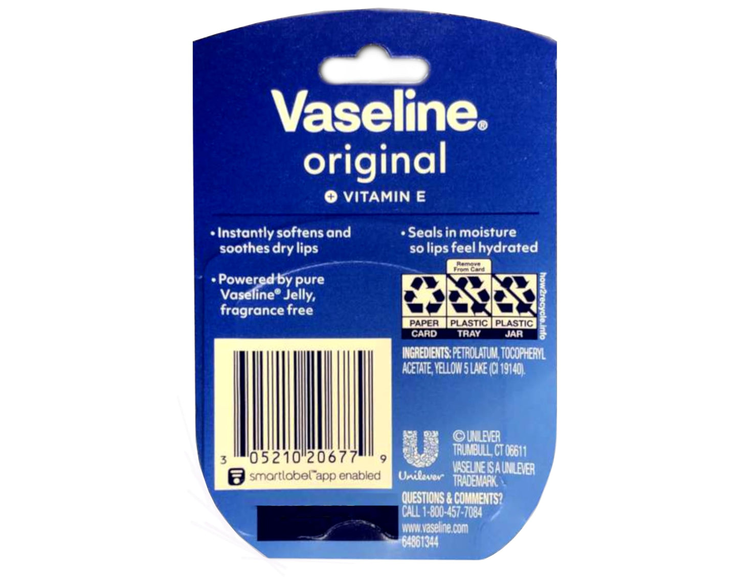 Vaseline Lip Therapy Jelly Original + Vitamin E 0.25 Ounce (Pack of 7)