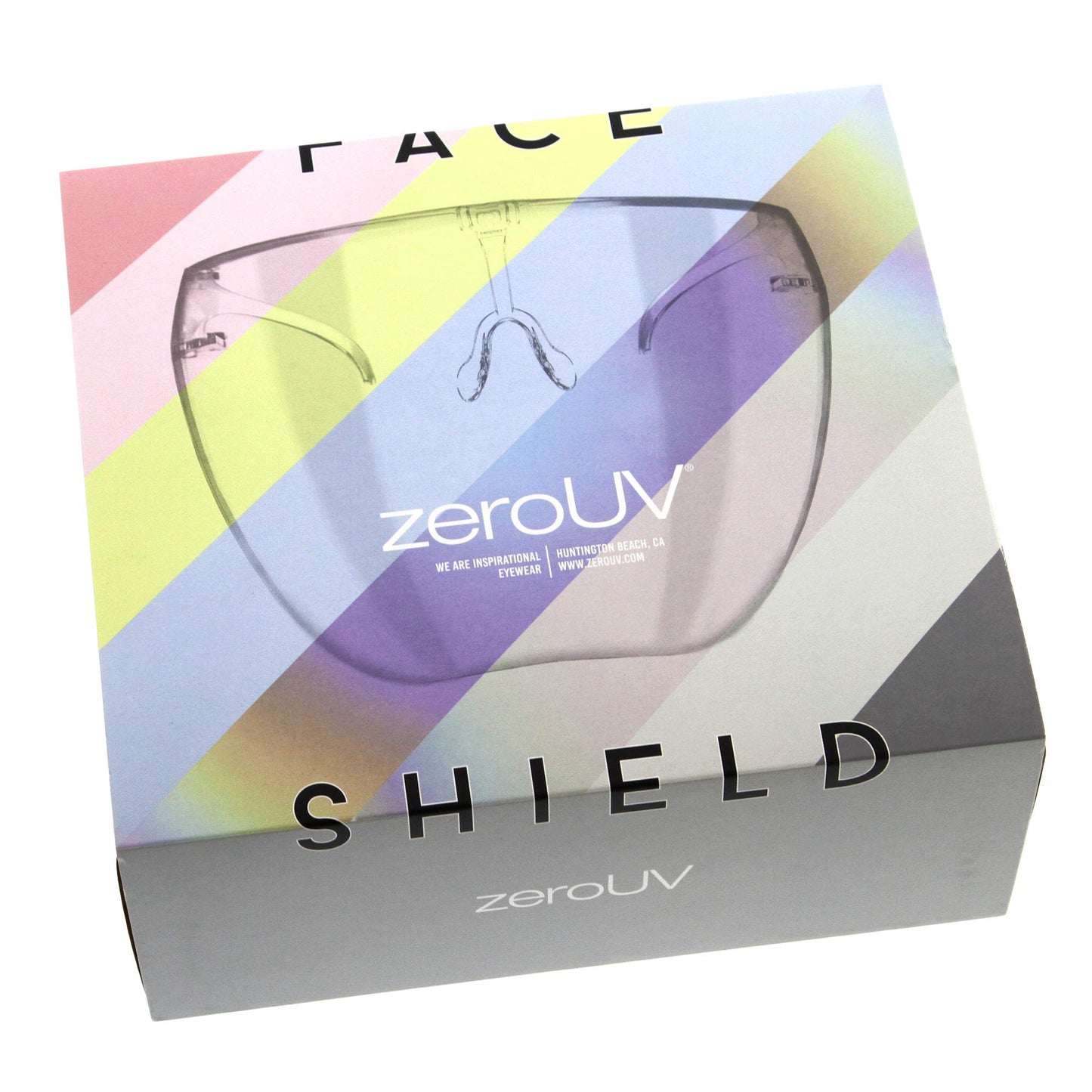 zeroUV - Protective Face Shield Full Cover Visor Glasses/Sunglasses (Anti-Fog/Blue Light Filter) (Black/Pink Mirror)