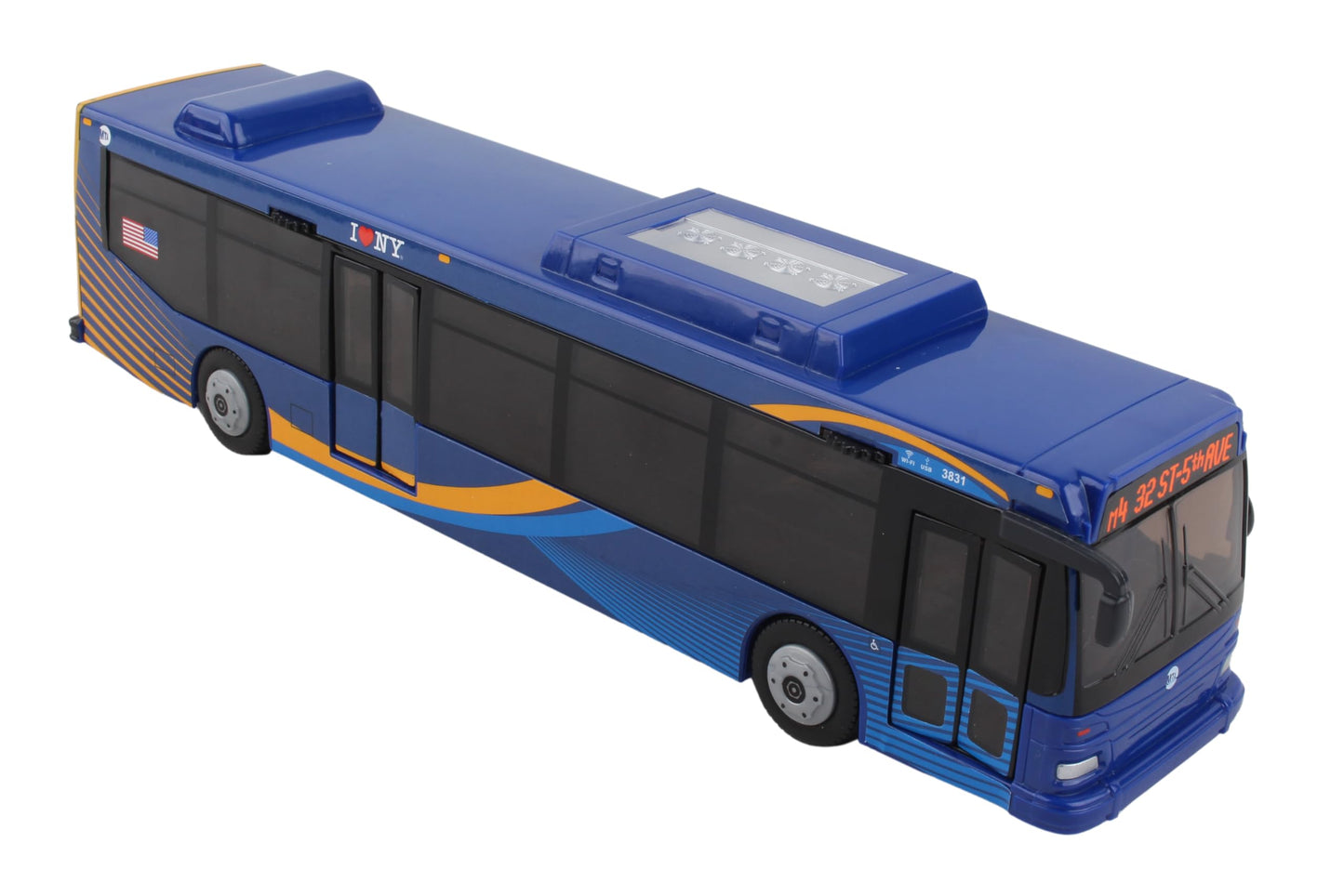 Daron MTA Bus - 11-Inch Single Bus in New Blue Livery - Officially Licensed Friction-Powered Toy with Rolling Wheels and Functional Doors for Kids…