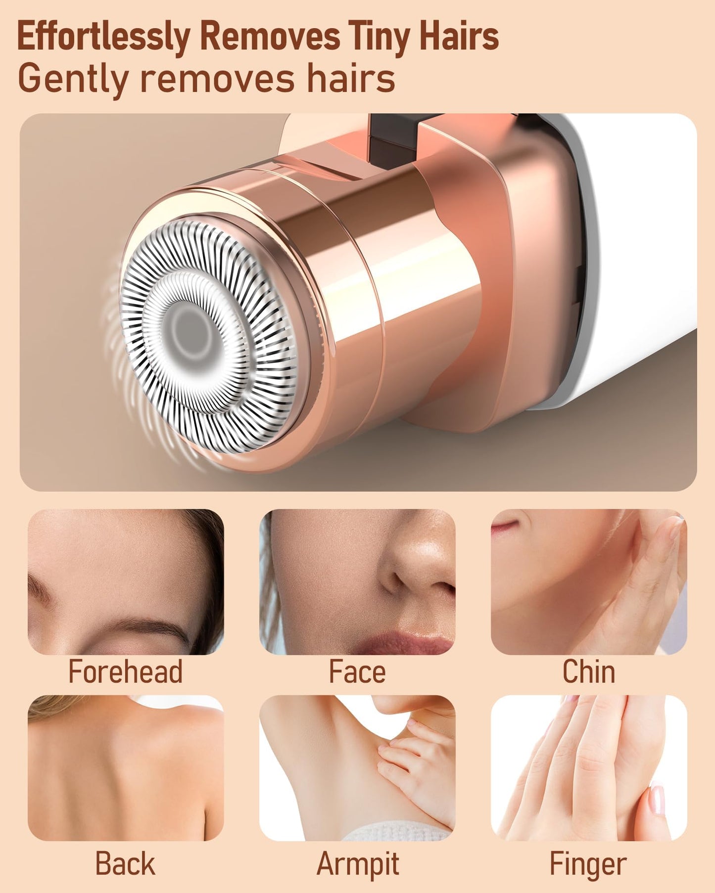 Eyebrow Trimmer Facial Hair Removal for Women: 2 in1 Rechargeable Face Shaver with LED Light, Painless Electric Eyebrow Razor for Eyebrows, Upper Lip Beauty and Personal Care IFANZETECH