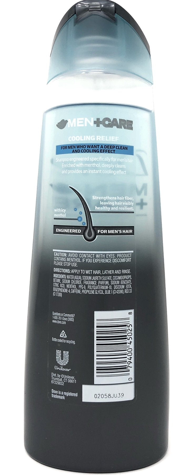 Dove Men + Care Fortifying Shampoo - Cooling Relief - With Icy Menthol - Net Wt. 12 FL OZ (355 mL) Per Bottle - One (1) Bottle