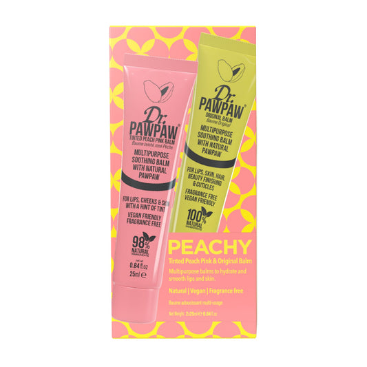 Dr. PawPaw Peachy Set - Multipurpose, Soothing and Tinted, Hydrating Lip Balm Giftset - Peach Pink and Original Balm - Gluten Free - 2 pc Beauty and Personal Care Dr. PAWPAW ORIGINAL BALM