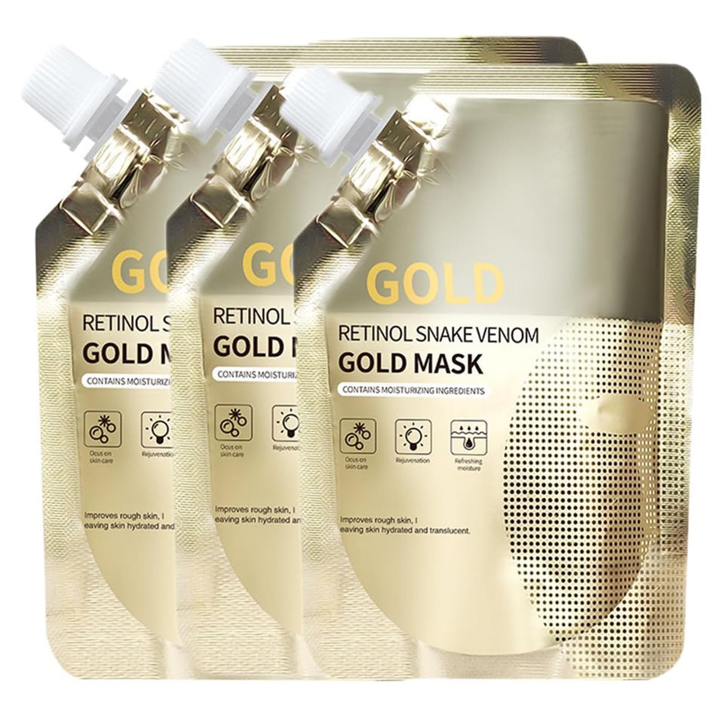 Retinol Snake Venom Peptide Gold Mask Anti-aging Clear and Moisturizing Improving Rough Skin Peeling Mask, Tightening Moisturizing Toning