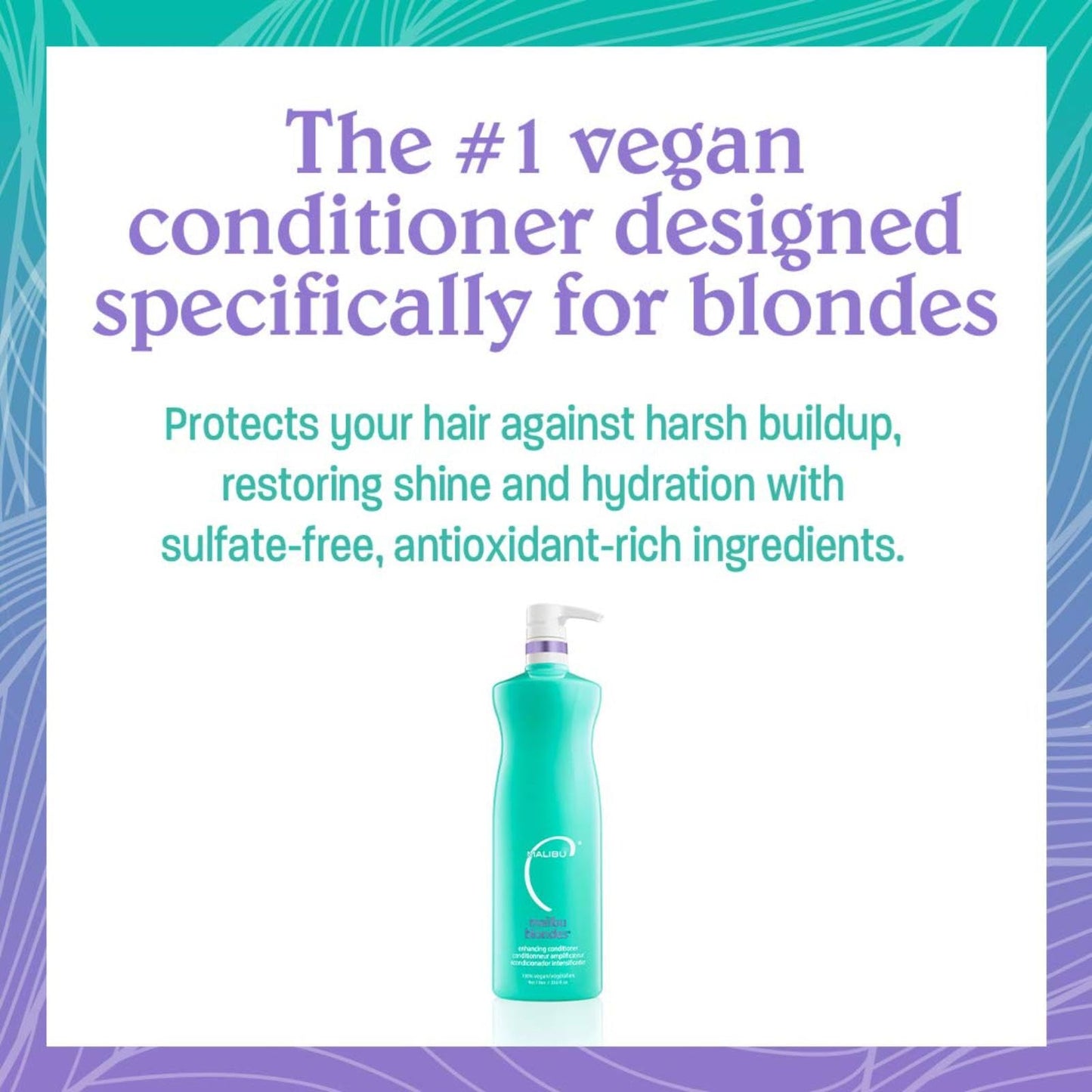 Malibu C Blondes Enhancing Shampoo & Conditioner Duo (33.8 oz) - Revitalizing Purple Shampoo & Conditioner for Hair Health + Brilliancy - Blondes Hair