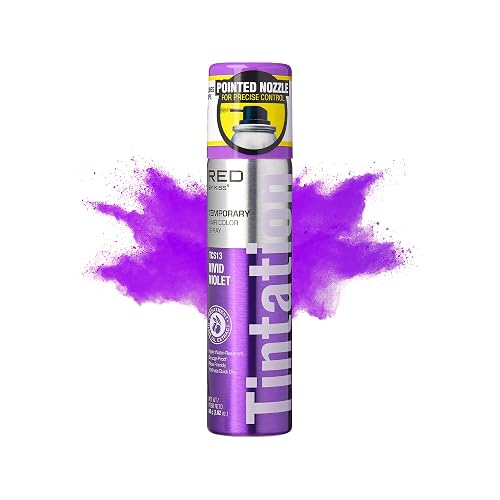 Red by Kiss Tintation Temporary Hair Color Spray 2.82oz, Quick-Dry & Smudge-Proof, Vivid Color Washable Hair Dye, Styling Spray Cosplay Halloween