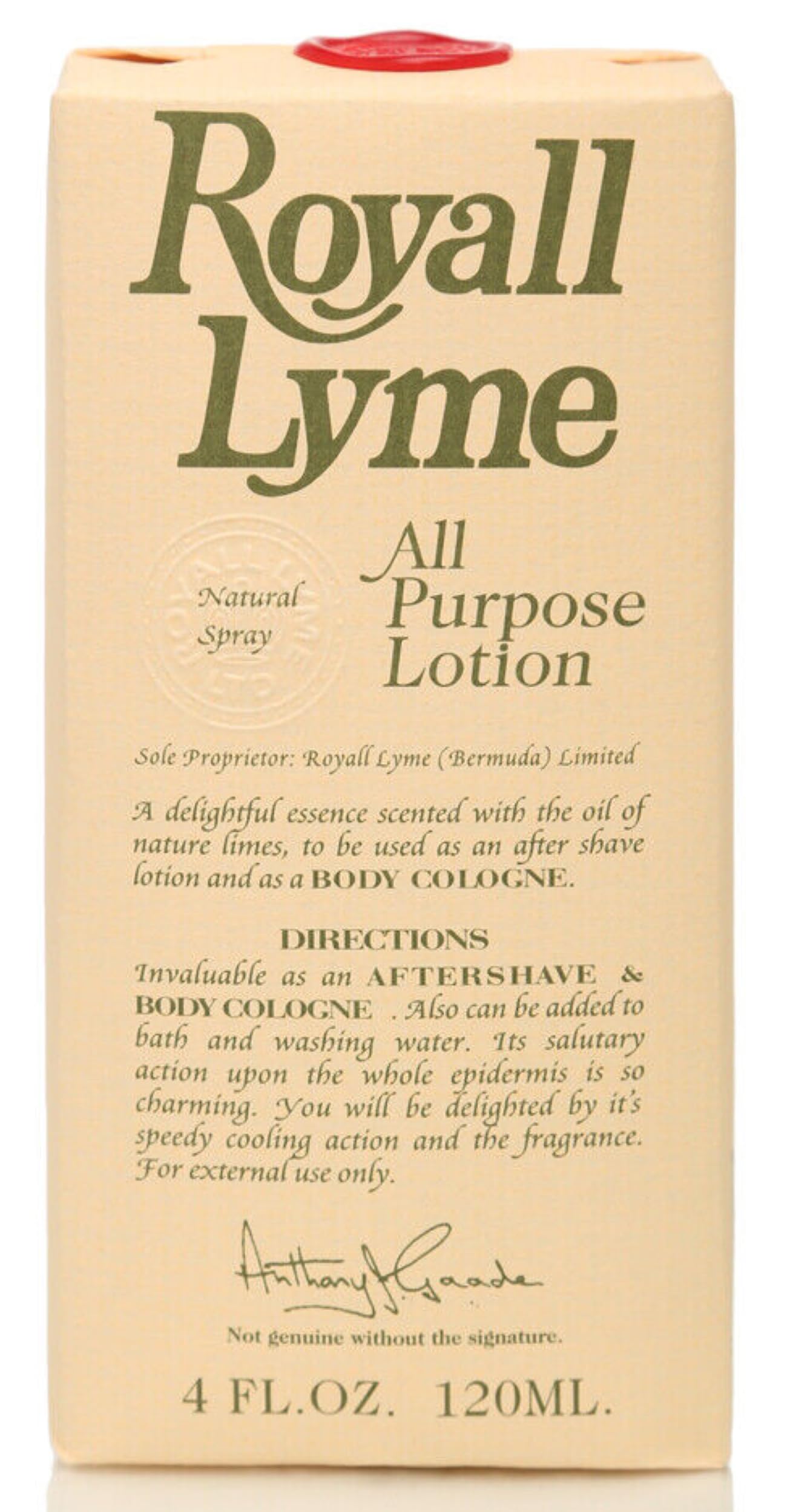 Royall Lyme All Purpose Lotion for Men Body Cologne Spray/After Shave Lotion, 4 Ounce