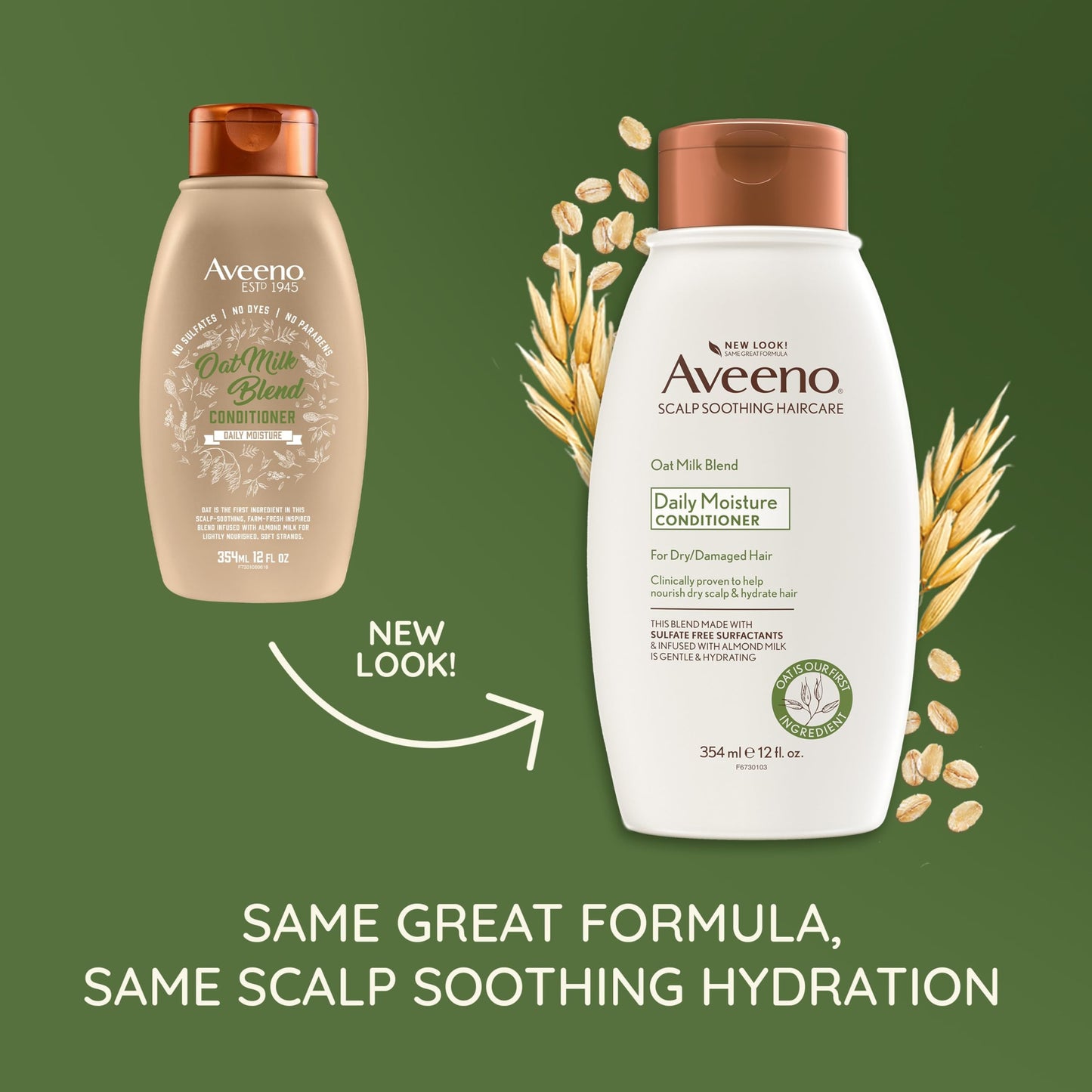 Aveeno Oat Milk Blend Moisturizing Conditioner, Ultra-Hydrating, for Dry, Damaged Hair, 12 fl oz Beauty and Personal Care Aveeno