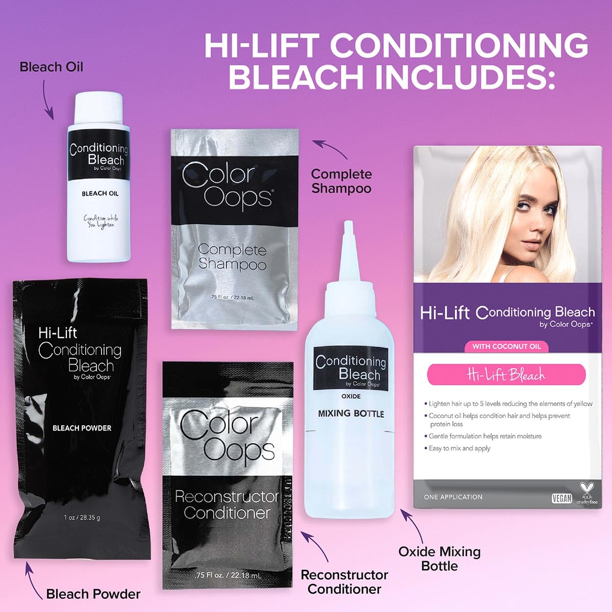 Color Oops Hi-Lift Bleach | Lifts 3-5 Levels | Nourishing & Moisturizing Formula
