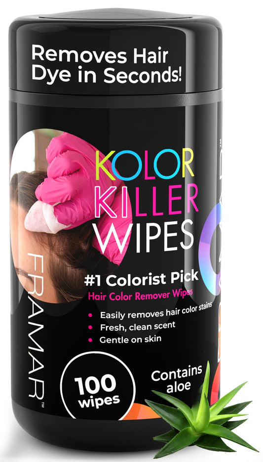 Framar Kolor Killer Wipes - Hair Dye Remover For Skin, Hair Color Remover For Dyed Hair, Gentle on Skin, Pleasant Scent - Wipes Dispenser of 100 Beauty and Personal Care FRAMAR Default Title