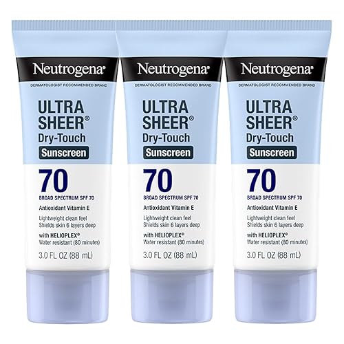 Neutrogena Ultra Sheer Dry-Touch Sunscreen For Face & Body, SPF 70 Broad Spectrum UVA/UVB Protection, Lightweight Water Resistant & Non-Greasy, Travel