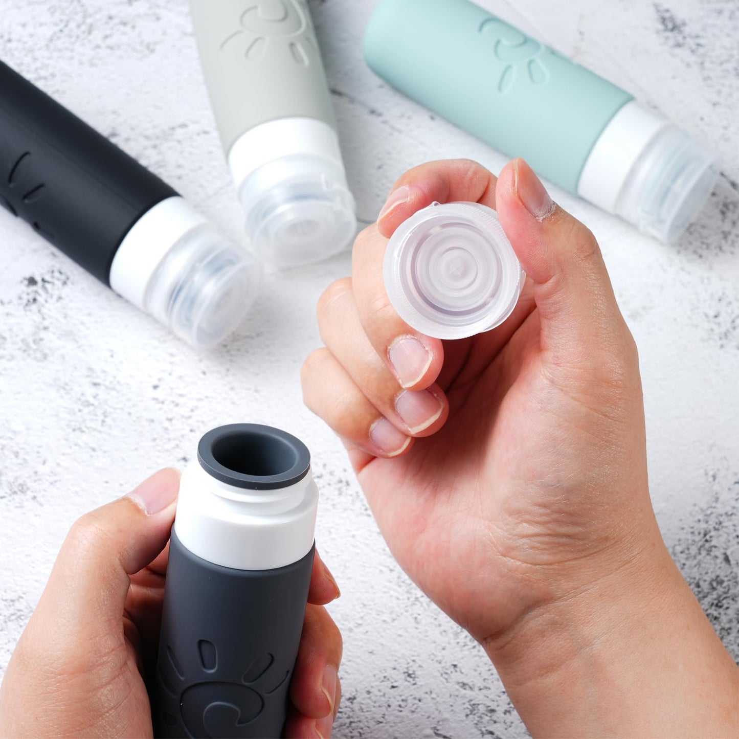 Zafit Travel Bottles for Toiletries, TSA Approved Travel Containers 3oz Leak Proof Travel Tubs Refillable Liquid Travel Accessories for Shampoo Beauty and Personal Care Zafit