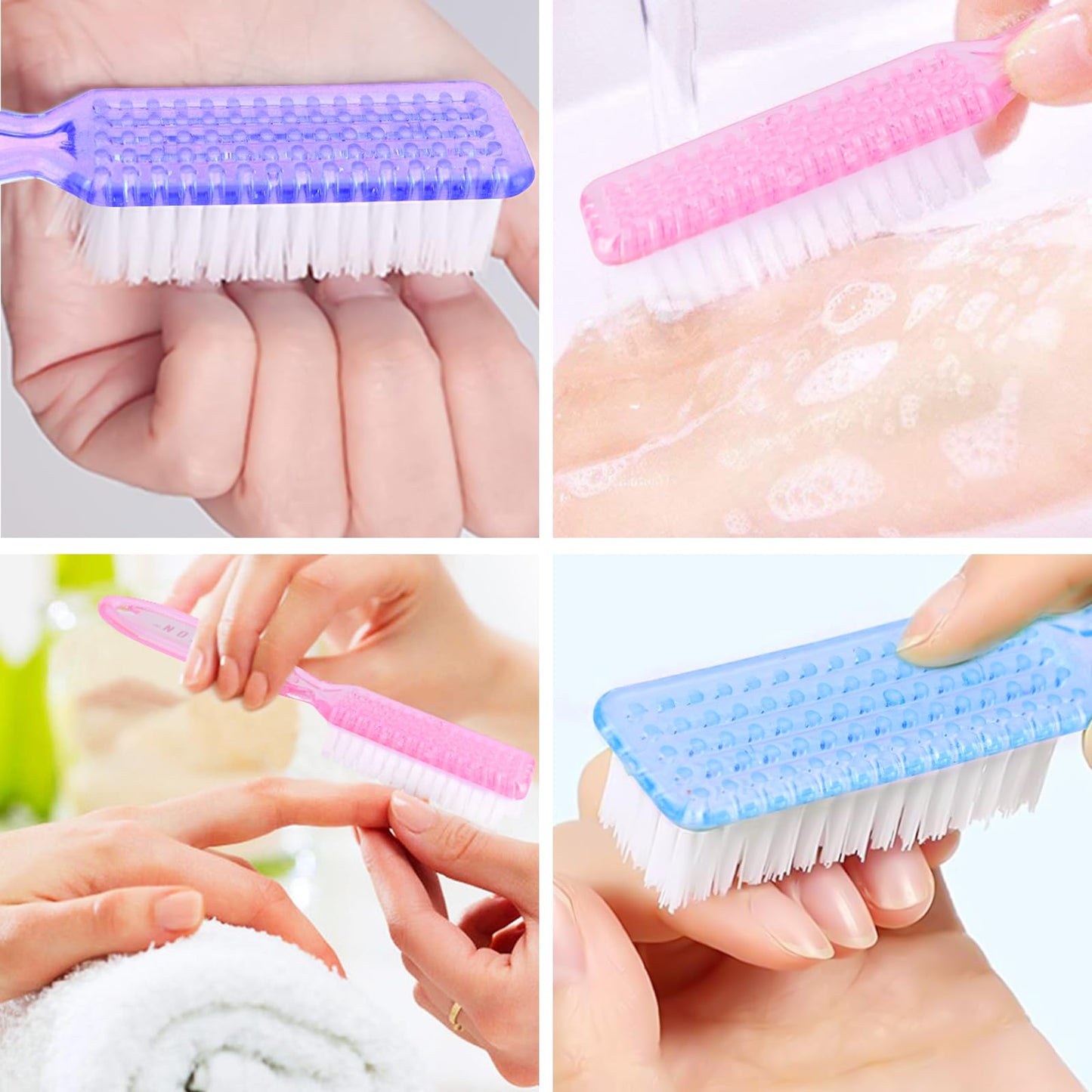 HOFASON 6 Pack Nail Brush for Cleaning Fingernails, Nail Brush Handle Grip Brush for Nail and Toenail Foot, Nail Dust Brush Manicure Pedicure Tools Beauty and Personal Care HOFASON