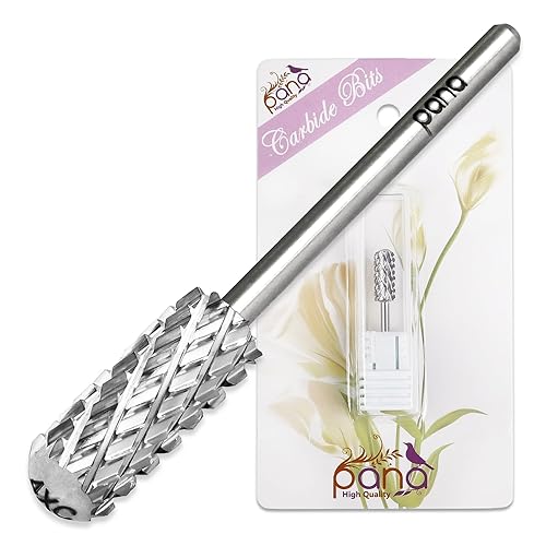 PANA 3/32" Small Barrel Smooth Top Silver Carbide Nail Drill Bit for Manicure, Pedicure and Acrylics (Grit: 4X Extra Coarse - 4XC, 1pc)