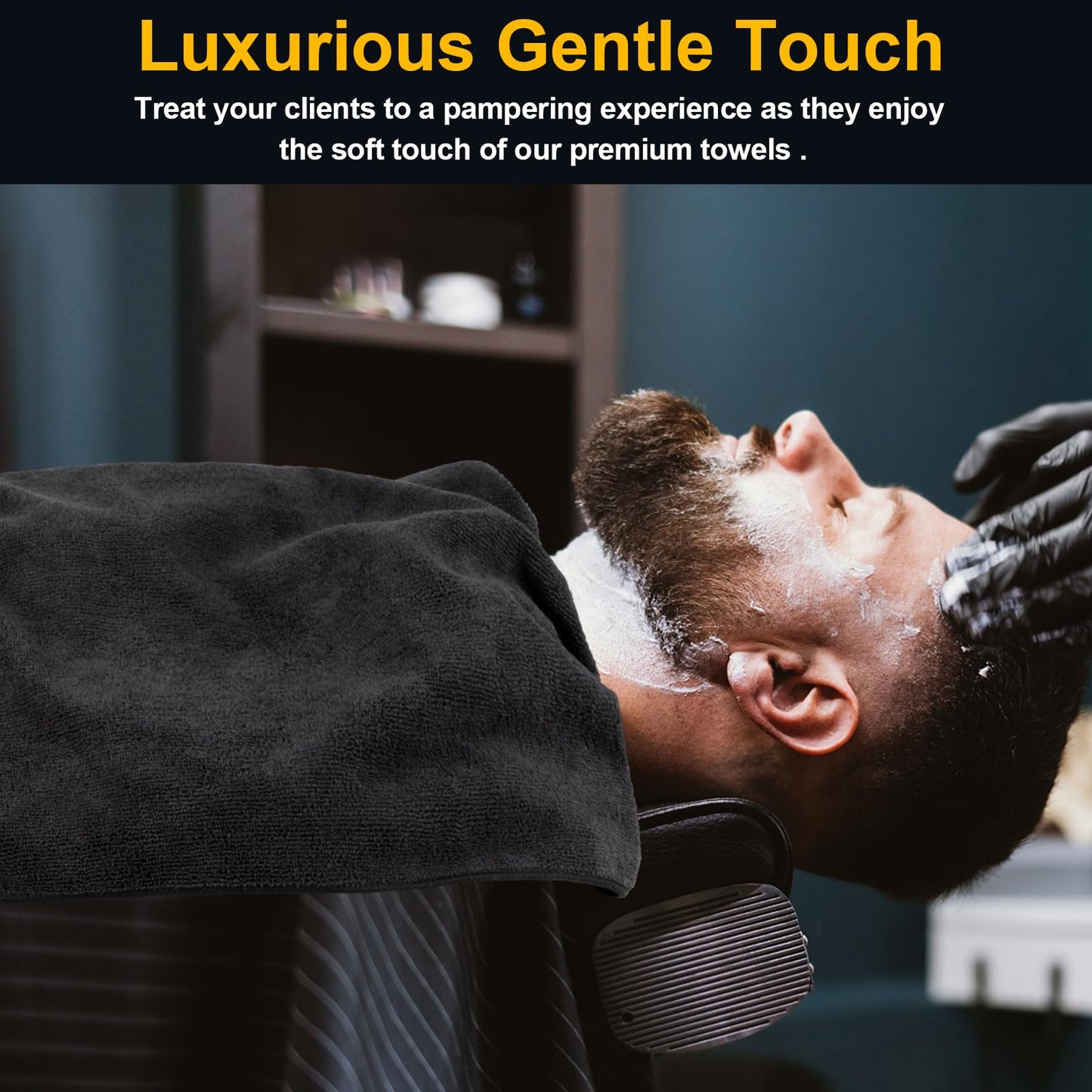 UNIMADE Salon Towels 24 Pack, Microfiber Barber Towels Bulk, (16x29 inches) Hair-Drying Cloth Super Soft Black Hand Cloth for Gym, Bath, Spa Use Beauty and Personal Care UNIMADE