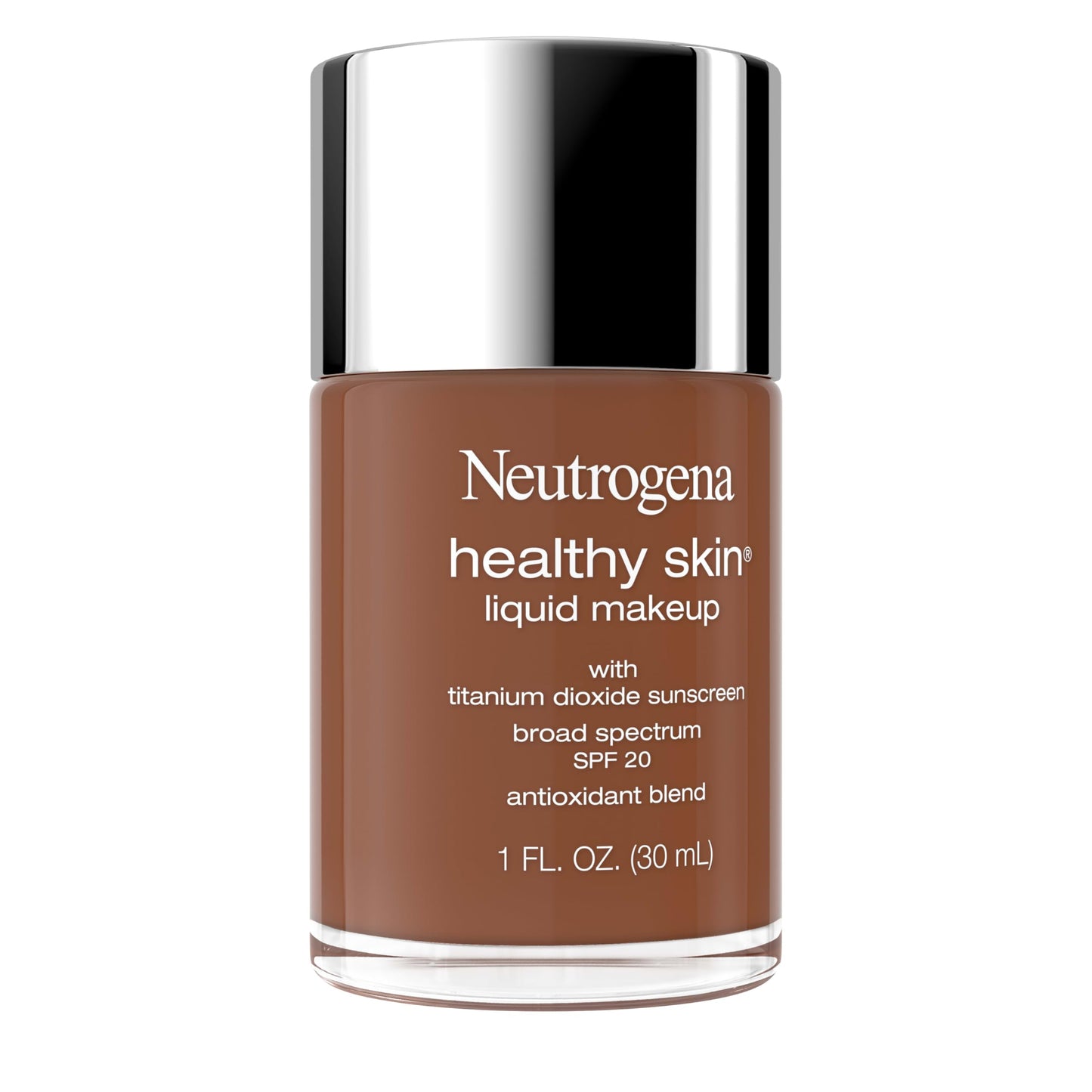 Neutrogena Healthy Skin Liquid Foundation Makeup Broad Spectrum SPF 20 Sunscreen, Medium Coverage, Vit B5, Antioxidants, All Day Wear, Rich Golden