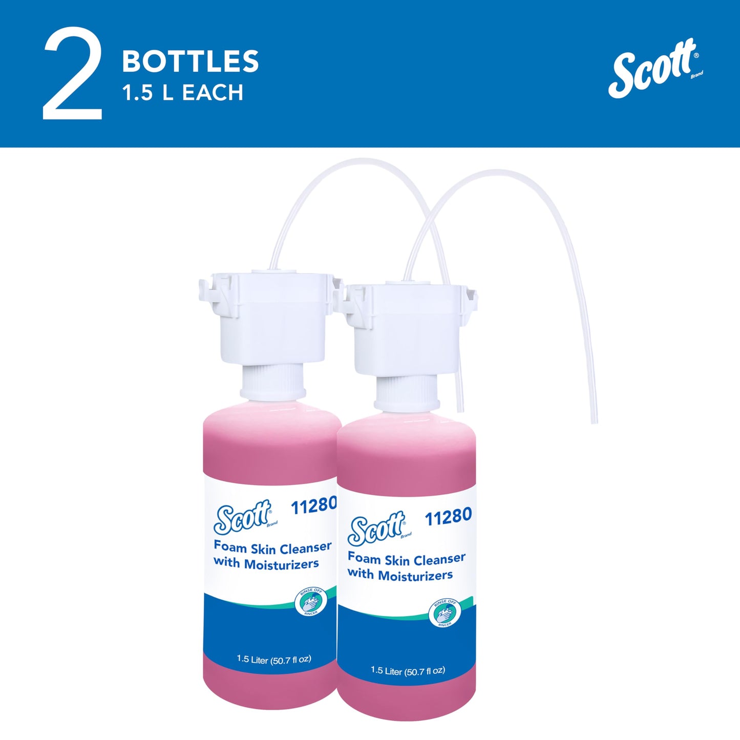 Scott Professional Foam Hand Soap with Moisturizers (11280), 1.5 L, Foaming, Pink, Floral Scent, Under-Counter Refills for Kimberly-Clark Professional