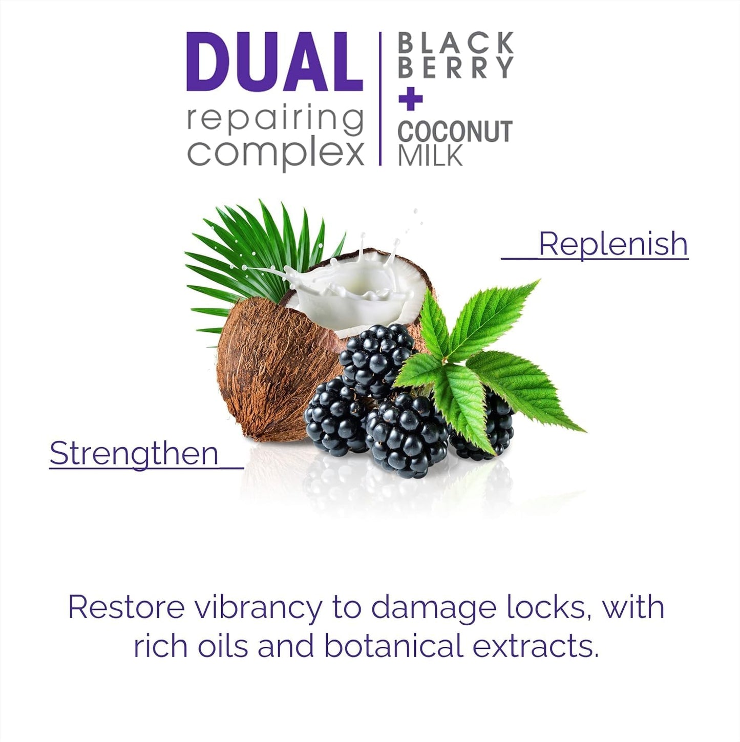 GIOVANNI 2chic Repairing Super Potion Hair Oil Serum - Blackberry & Coconut Milk, Restoring Leave In Treatment for Dry Damaged Color Treated Hair