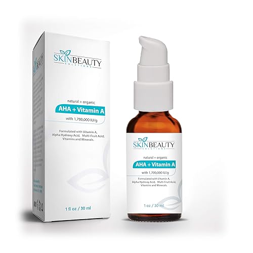 Natural & Organic Effective Vitamin A + AHA Cream - 1 oz - Vitamin A 5% at 1,700,000 IU/g Renewal Cream - Skin Tone Correction, Aging, Acne