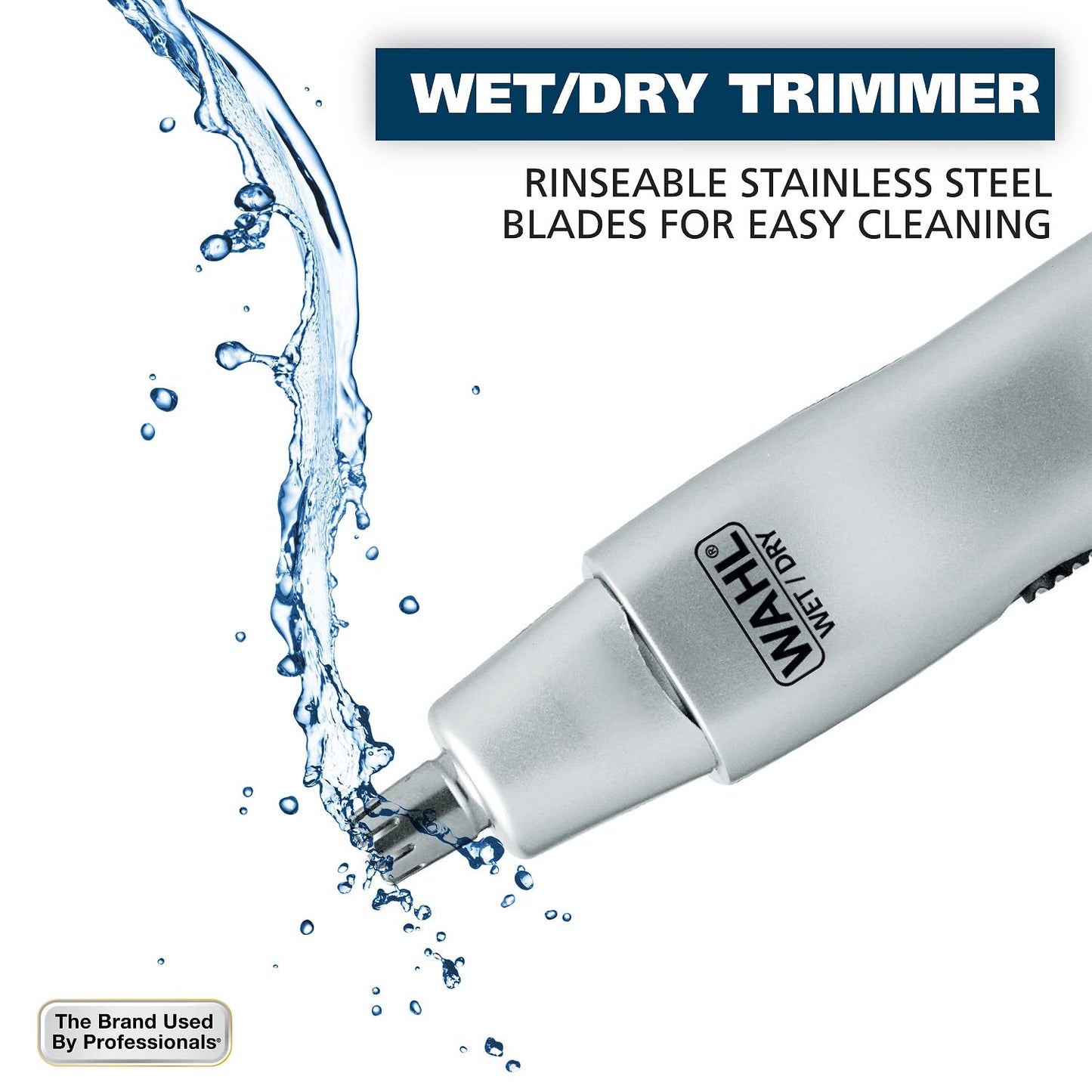 Wahl Men’s Nose Hair Trimmer, for Eyebrows, Neckline, Nose & Ear Hair, Precision Detail Trimming with Interchangeable Heads, Battery Included - Model Beauty and Personal Care Wahl