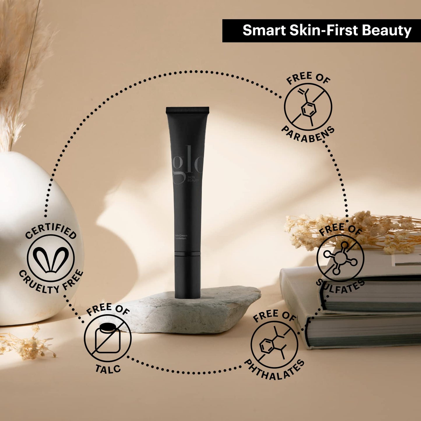 Glo Skin Beauty Satin Cream Foundation Makeup for Face, Honey Fair - Full Coverage, Semi Matte Finish, Conceal Blemishes & Even Skin Tone