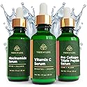Tree of Life Beauty Skin Care Set, Brightening, Firming, Dry Face, Dermatologist Tested - Complete Hydration Trio, Vitamin C Serum, Niacinamide, Pro
