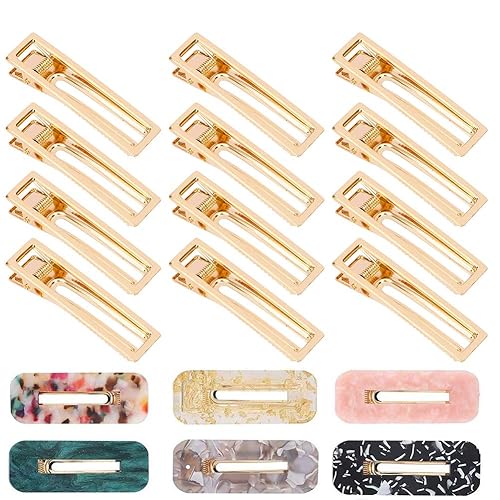 Gukasxi 30pcs Alligator Hair Clips Barrettes Metal Hollow Hair Clip for Silicone Mold Making Pearl Acrylic Resin Hair Pin Hairbow Hairpins Accessories