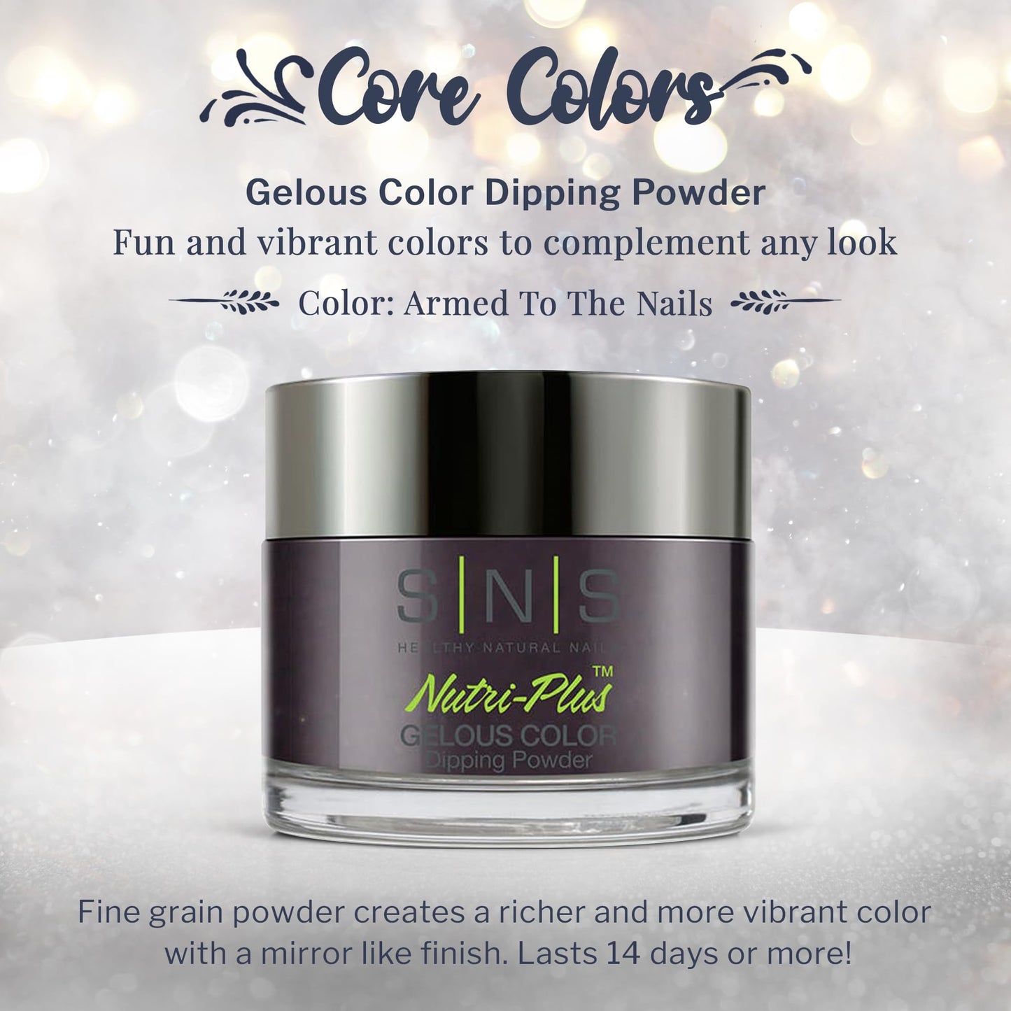 SNS Nail Dip Powder, Gelous Color Dipping Powder - Armed To The Nails (Purple/Brown, Shimmer) - Long-Lasting Dip Nail Color Lasts 14 Days - Low-Odor Beauty & Personal Care SNS Healthy Natural Nails